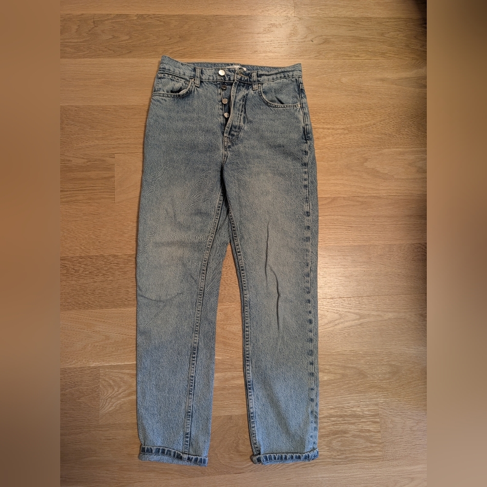 Anine Bing Sonya Jeans In Washed Blue - Picture 3 of 5
